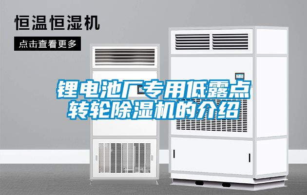 鋰電池廠專用低露點轉(zhuǎn)輪除濕機的介紹